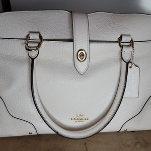 NWT Authentic Coach Cream Color Handbag Satchel